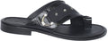 Giampieronicola 5319 Black Patent Leather Studded Push In Toe Sandals