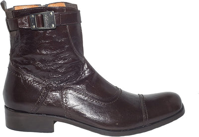 Ernesto Dollani 8547 Brown Patent Leather Buckle Boots