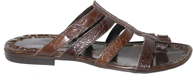 Jo Ghost 3024 Brown Leather Push In Toe Sandals