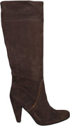 Albano 172 Italian Womens Brown Suede Knee high Boots with Swarovski Element, 4" Heel