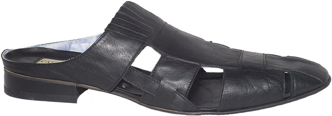 Carlo Ventura 2425 Black Leather Sliders