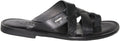 Rossi RS 262 Black Leather Push In Toe Sandals