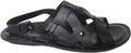 Giovanni Conti 602 Black Leather Back Strap Sandals