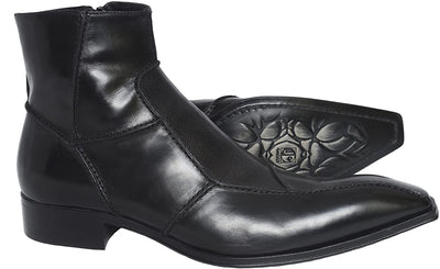 Jo Ghost 3332M Black Leather Front Trim Boots
