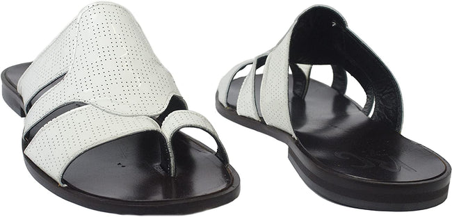 Roberto Guerrini S2002 White Patent Leather Push In Toe Sandals