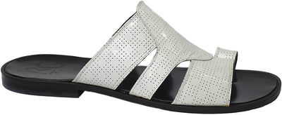 Roberto Guerrini S2002 White Patent Leather Push In Toe Sandals
