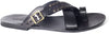 Giovanni Conti 701 Black Criss Cross Leather Push In Toe Studded Sandals