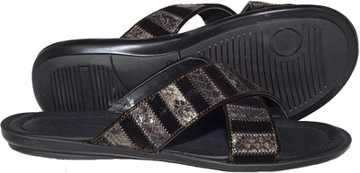 Giovanni Conti 216 Brown Velour Criss Cross Sandals