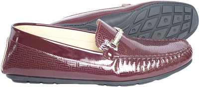 Giovanni Conti 1003-01 Burgundy Patent Leather Swarovski Element Moccasins