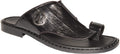 Giampiero Nicola F5045 Black Eel Skin Slip On Push In Toe Sandals