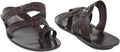 Giovanni Conti 906 Brown Leather Pattern Print Push In Toe Sandals