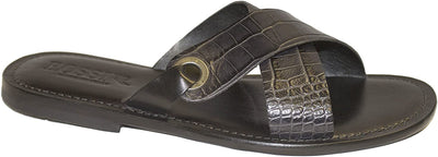 Rossi RS520 Black Criss Cross Leather Sandals