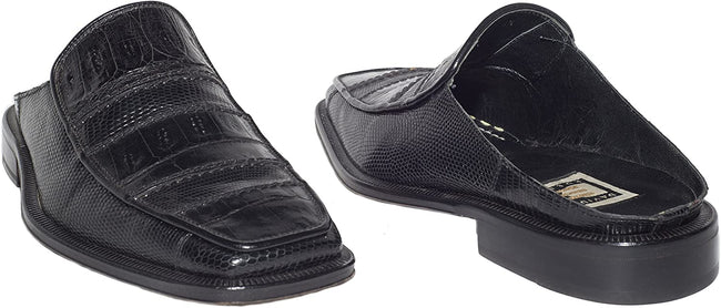 DAVID EDEN 501346 Black Crocodile Lizard Slider Sandals