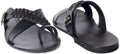 Giovanni Conti 701 Black Criss Cross Leather Push In Toe Studded Sandals
