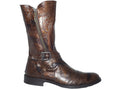 Carlo Ventura 2823 Brown Decorative Leather High Rise Boots