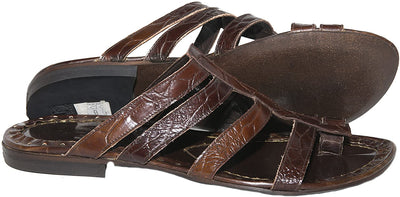 Jo Ghost 3024 Brown Leather Push In Toe Sandals