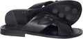ROBERTO CAVALLI 2870 Black Criss Cross Leather Logo Sandals