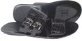 Giovanni Conti 523 Black Leather Double Buckle Sandals