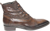 Jo Ghost 3814 Brown Leather Buttoned Zip Up Boots