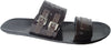 Giovanni Conti 523 Brown Leather Double Buckle Sandals