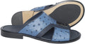 Giampiero Nicola 5379 Navy Blue Ostrich/Lizard Print Leather Sandals
