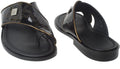Giampiero Nicola 5320 Black Patent Leather Brown Trim Push In Toe Sandals