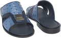 Giampiero Nicola 5379 Navy Blue Ostrich/Lizard Print Leather Sandals