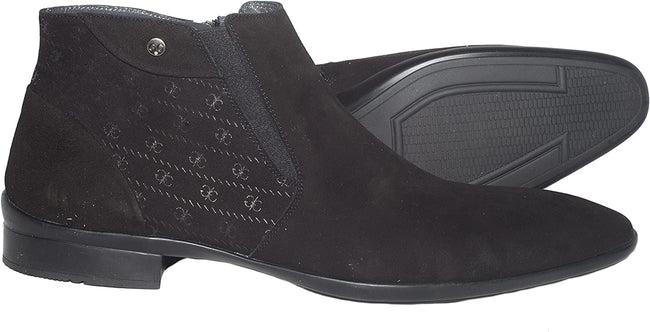 Giovanni Conti 2438-013 Black Suede Logo Ankle Boots