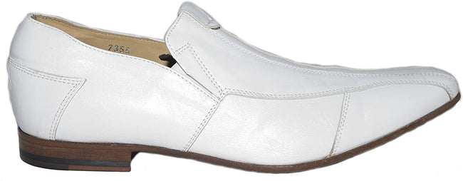 Ernesto Dollani 7355 White Leather Slip On Loafers