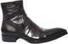 Jo Ghost 194M Brown Leather Zip Up High Rise Boots