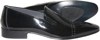 Giovanni Conti 3419-03 Black Ultra Patent Leather Slip On Loafers