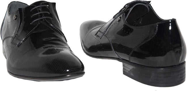 Giovanni Conti 2826-A Black Patent Leather Lace Up Shoes