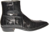 Jo Ghost 2339 Italian Black EEL Skin Ankle Boots with Zipper