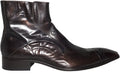 Jo Ghost 3248 Metal Brown Leather Button Decor Boots