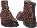 Carlo Ventura 2843 Bordo/Brown Velour and Leather Ankle Boots