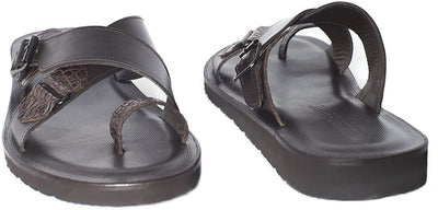 Giovanni Conti 262-01 Brown Leather Push In Toe Sandals