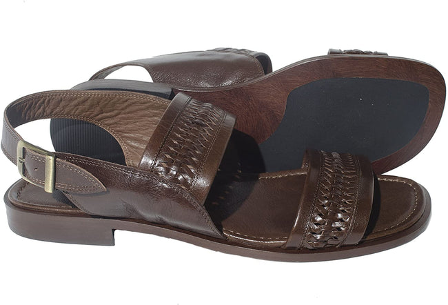 Giampieronicola 50712 Brown Leather Back Strap Sandals
