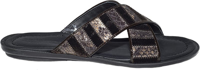 Giovanni Conti 216 Brown Velour Criss Cross Sandals