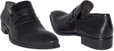 Jo Ghost 130 M Black Laser Print Leather Slip On Loafers