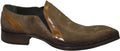 Jo Ghost 598M Brown Laser Pattern Leather Slip On Loafers