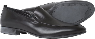 Rossi 1386 PR Black Leather Slip On Loafers