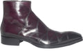 Jo Ghost 812 Bordo Leather Stitch Decor Zip Up Boots