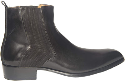 Jo Ghost 2014BIS Black Leather Suede Trim Zipper Boots