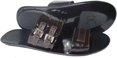 Giovanni Conti 523 Brown Leather Double Buckle Sandals