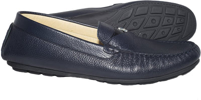 Giovanni Conti 1702-01 Navy Blue Front Logo Moccasins