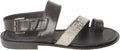Giampiero Nicola 5076 Brown Python Print Leather Back Strap Sandals