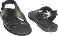 Giampieronicola 3760 Black Leather Buckle Sandals