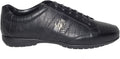 ROBERTO CAVALLI 5446 Black Leather Lace Up Side Logo Sneakers