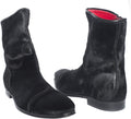 Roberto Guerrini 040 Black Pony Leather Zip Up High Rise Boots