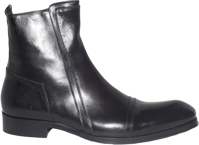 Jo Ghost 3936M Black Leather Zip Up Boots
